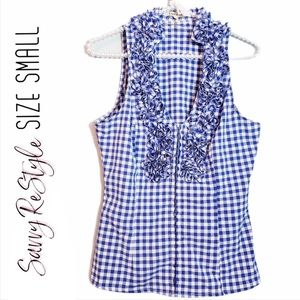 Gingham Hook & Eye Top | Size Small